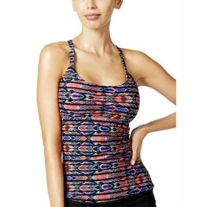 NWT Island Escape 6 Aloha Tribal Print Tankini Swim Top #86777